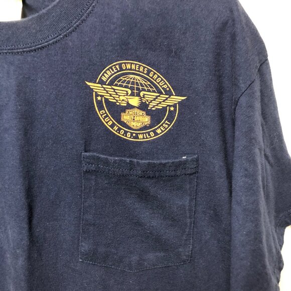 Harley Davidson Owners Group Club H.O.G. Wild West Rally T Shirt Size Large Blue - Picture 3 of 8